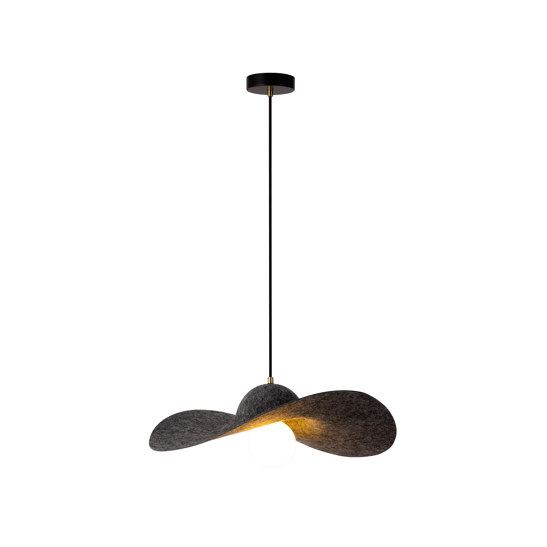 Whimsical hat shape felt pendant light indoor mood lighting